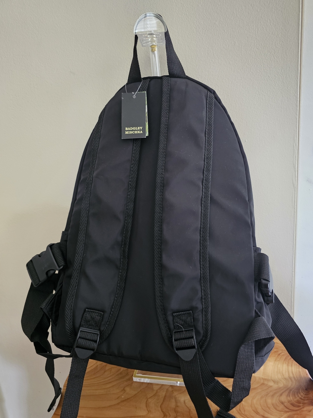 Badgley Mischka Black Lightweight Backpack With Detachable Bum Bag - Picture 8 of 8